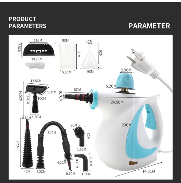 Pressurized Handheld Multi-Surface Natural Steam Cleaner (American standard)