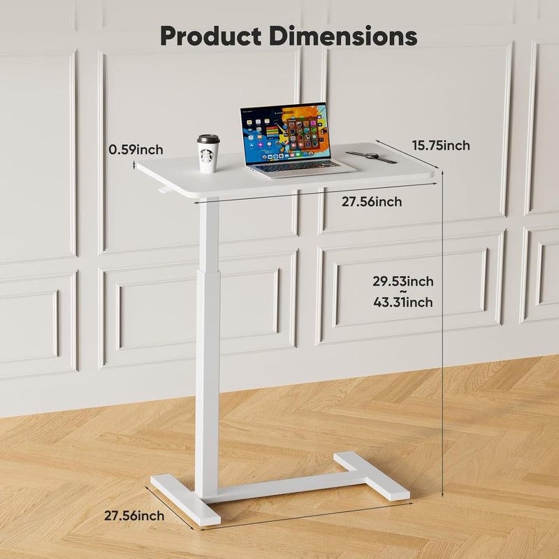 SAKER Hidden Casters Adjustable Bedside Table